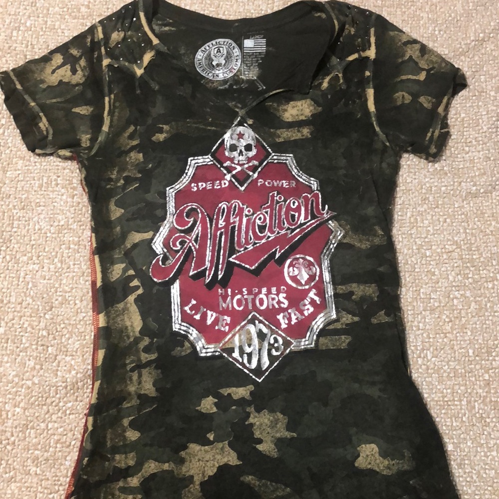 Affliction Camo Slight v-neck t-shirt